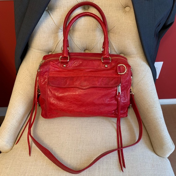 Handbags - Rebecca Minkoff red leather crossbody handbag tote